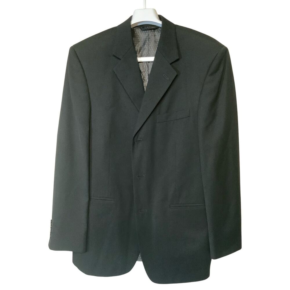 J.Ferrar Black Blazer Jacket Classic Formal Suit Coat Men's Size Large L USED